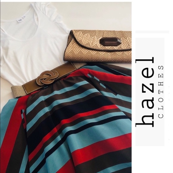 hazel Dresses & Skirts - Hazel Striped Circle Mini Skirt